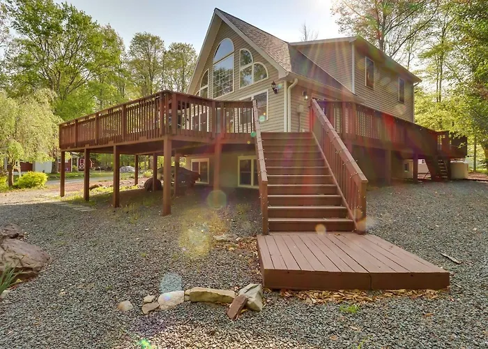 Stunning Pocono Lake Vacation Rental With Huge Deck!
